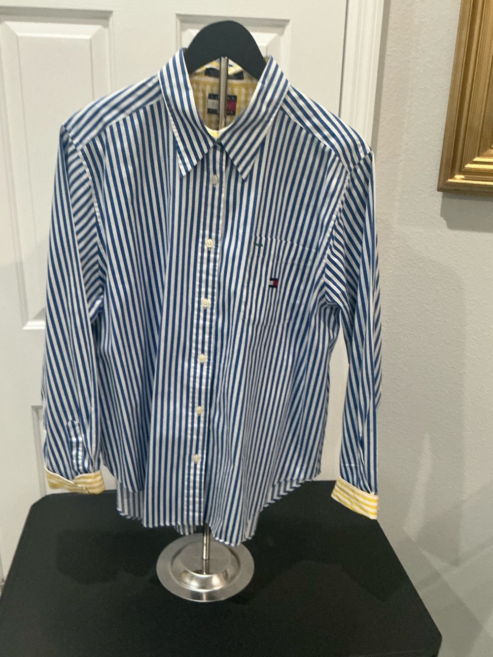 Tommy Hilfiger size 16 striped cotton, button-down shirt women’s